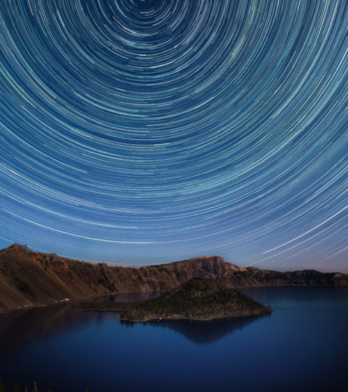 Star Trails over Crater Lake