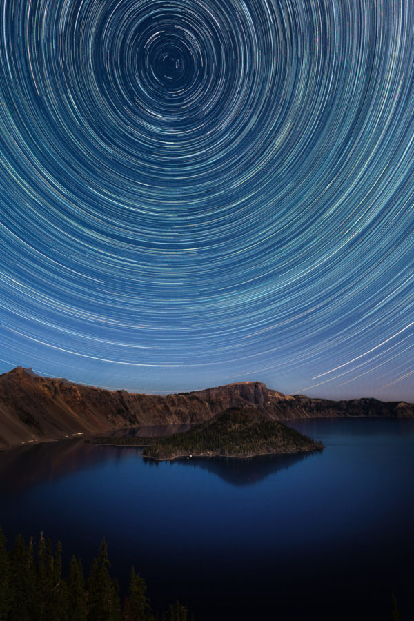 Star Trails over Crater Lake